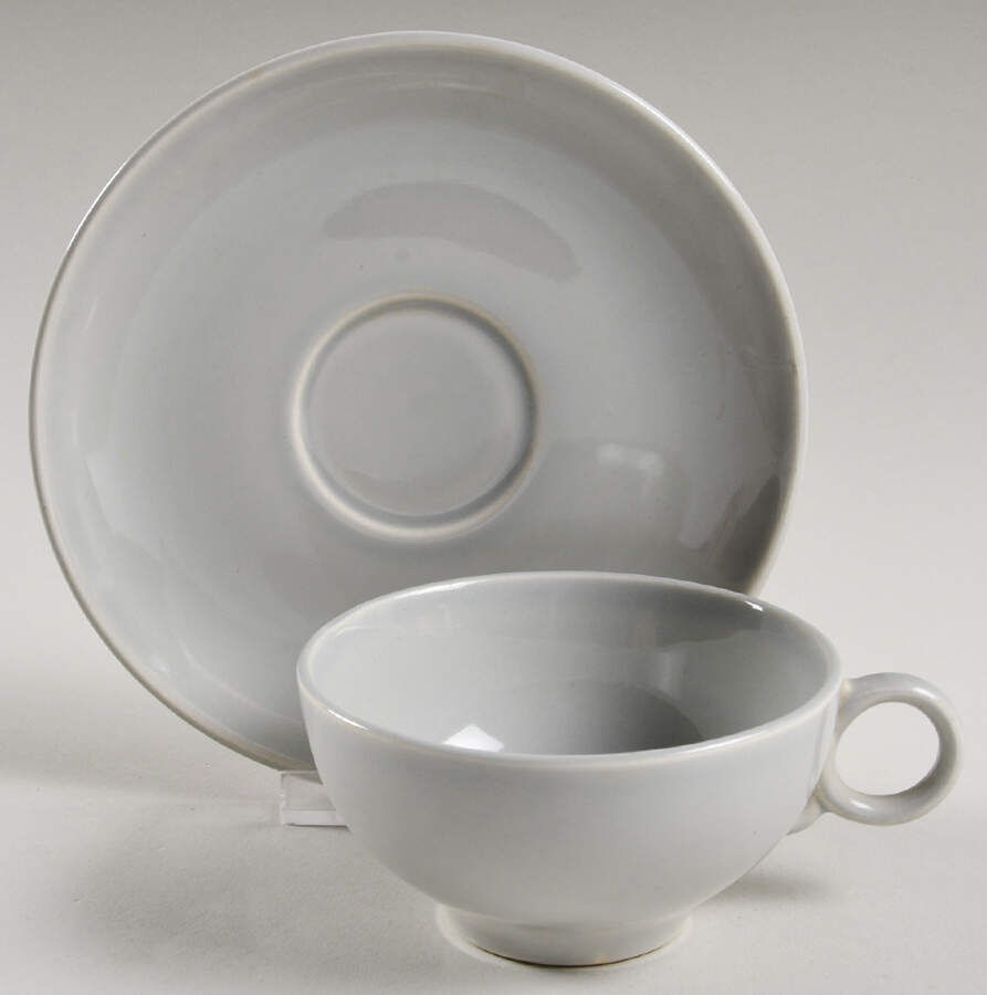 Ballerina Dove Gray Flat Cup & Saucer Set by Universal-1