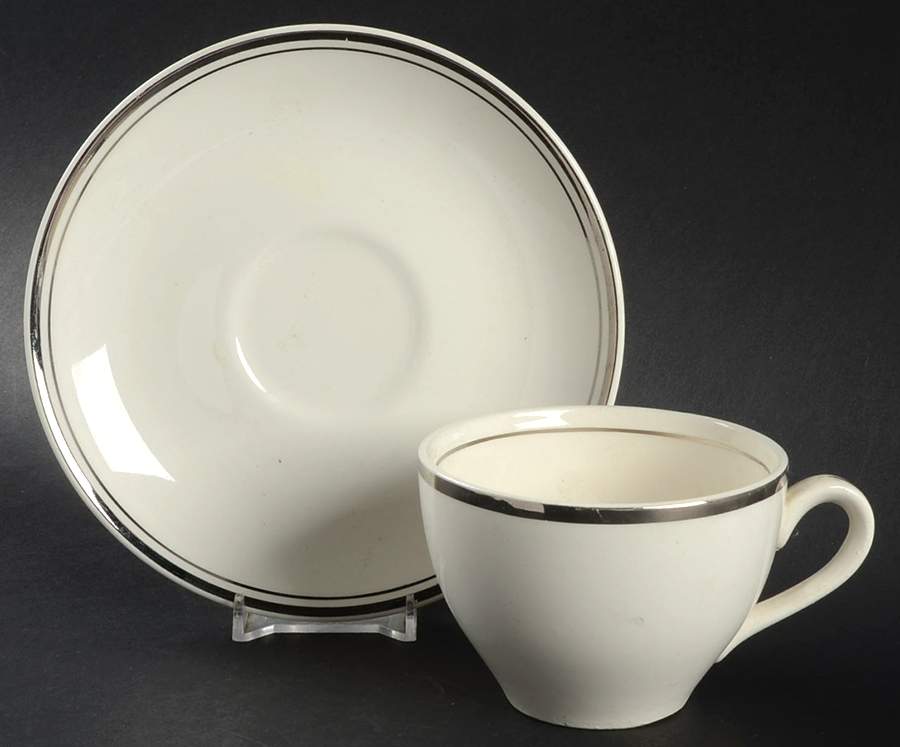 Ballerina Platinum Flat Cup & Saucer Set by Universal-1