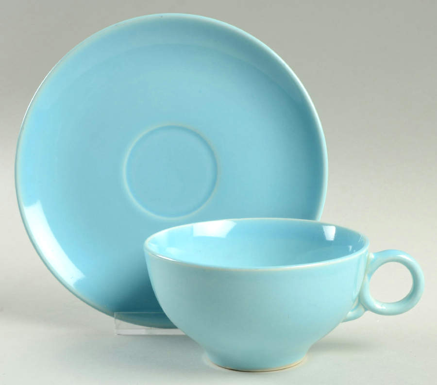 Ballerina Turquoise Flat Cup & Saucer Set by Universal-1