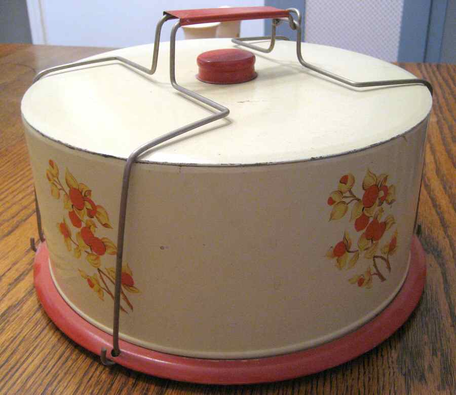 Bitter Sweet Metal Cake Safe with Lid and Handle by Universal-1