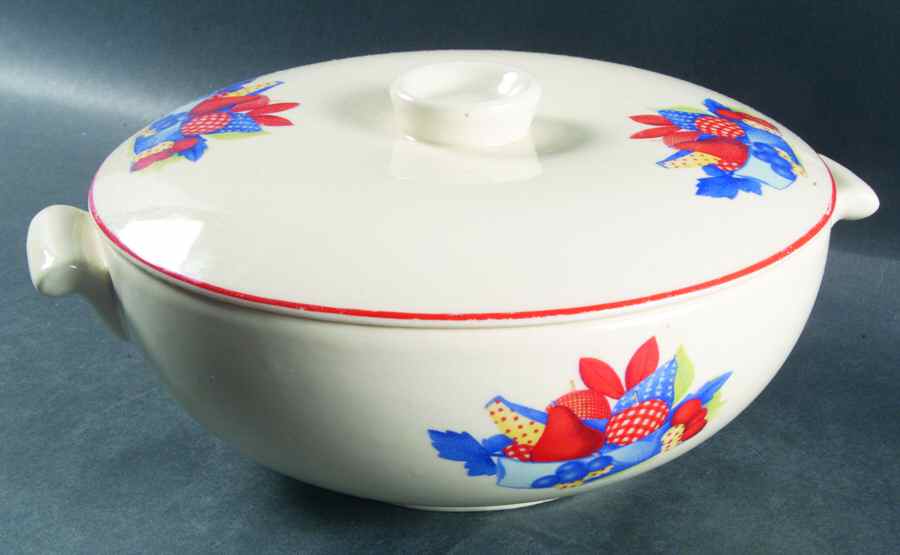 Calico Fruit 1 Qt Round Covered Casserole by Universal-1