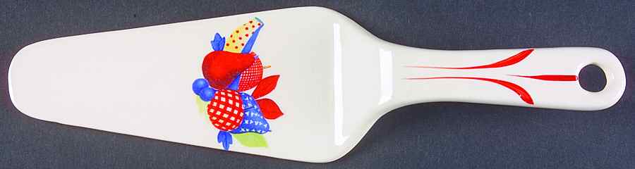Calico Fruit Solid Ceramic Pie/Cake Server by Universal-1