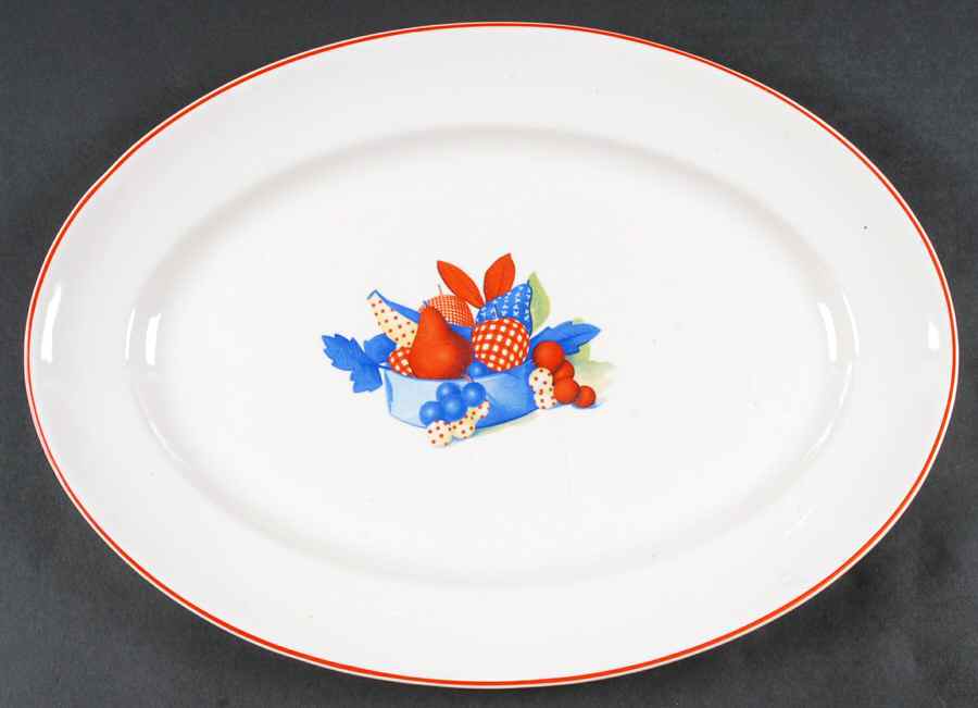 Calico Fruit 14" Oval Serving Platter by Universal-1