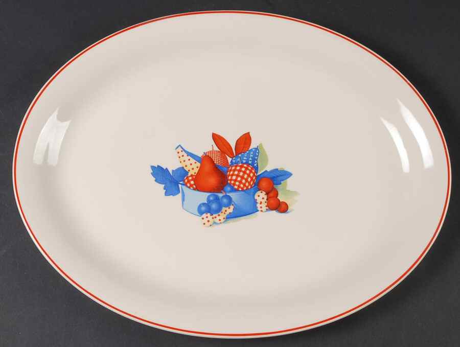 Calico Fruit 13" Oval Serving Platter by Universal-1