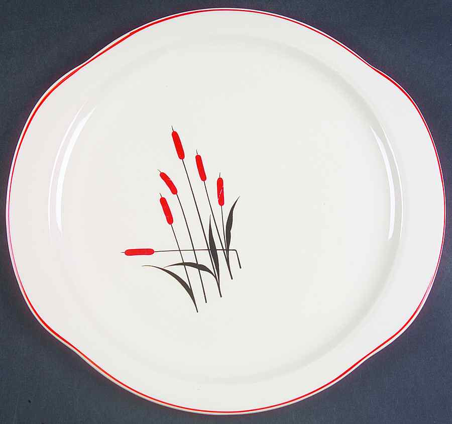 Cattail (Camwood) Handled Cake Plate by Universal-1