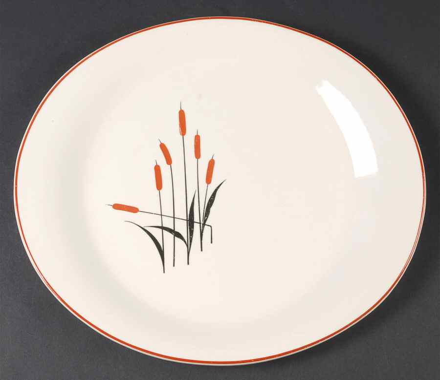 Cattail (Camwood) 12" Oval Serving Platter by Universal-1