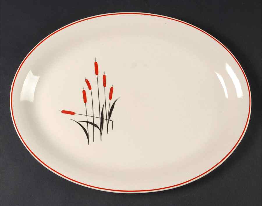 Cattail (Camwood) 13" Oval Serving Platter by Universal-1