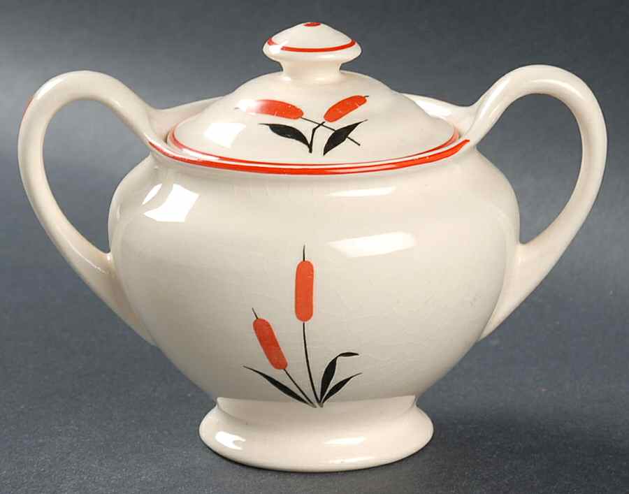 Cattail (Camwood) Sugar Bowl & Lid by Universal-1