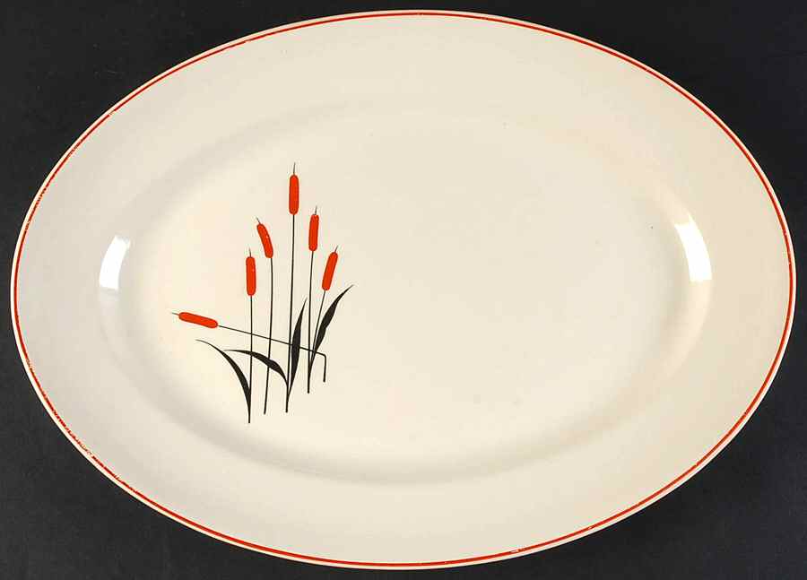 Cattail (Camwood) 14" Oval Serving Platter by Universal-1