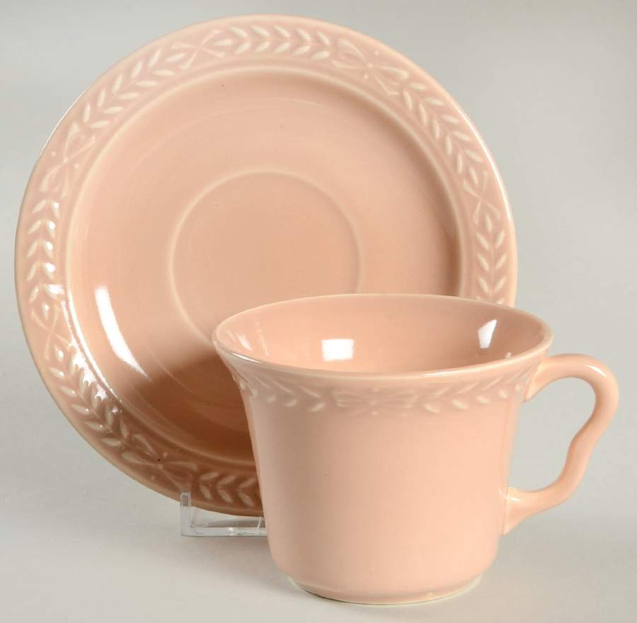Laurella Coral Flat Cup & Saucer Set by Universal-1