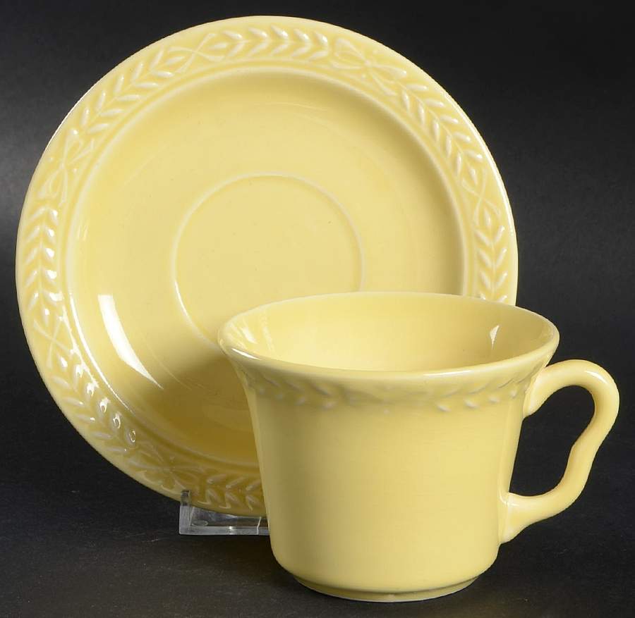 Laurella Yellow Flat Cup & Saucer Set by Universal-1