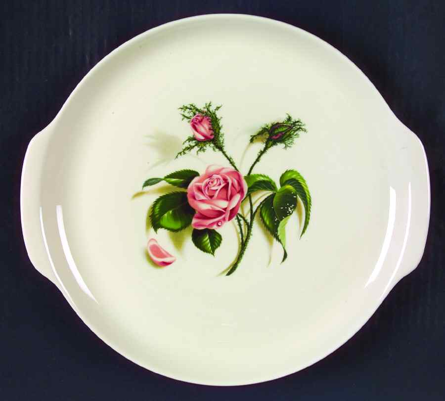 Moss Rose (No Trim) Handled Cake Plate by Universal-1