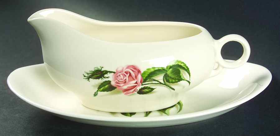 Moss Rose (No Trim) Gravy Boat & Underplate/Relish by Universal-1