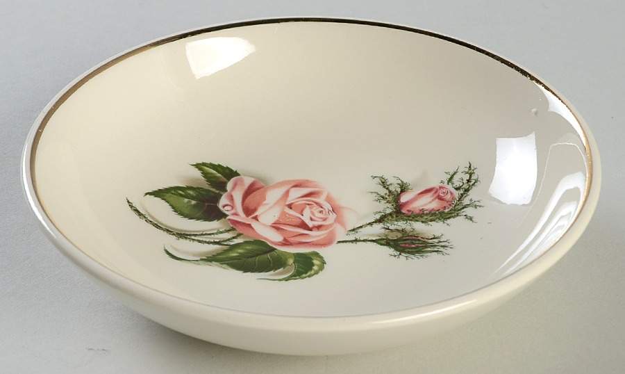 Mose Rose (Gold Trim) Fruit/Dessert (Sauce) Bowl by Universal-1