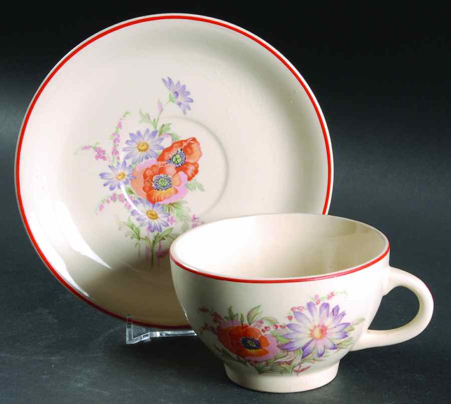 Poppy Flat Cup & Saucer Set by Universal-1