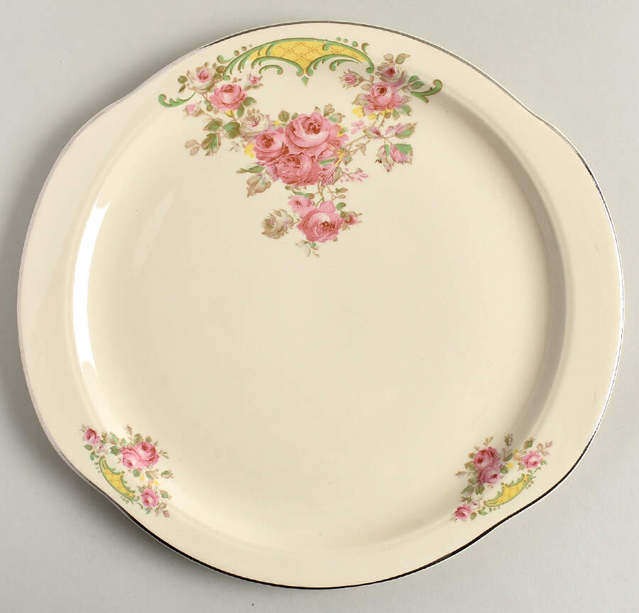 Rambler Rose Large Handled Cake Plate by Universal-1