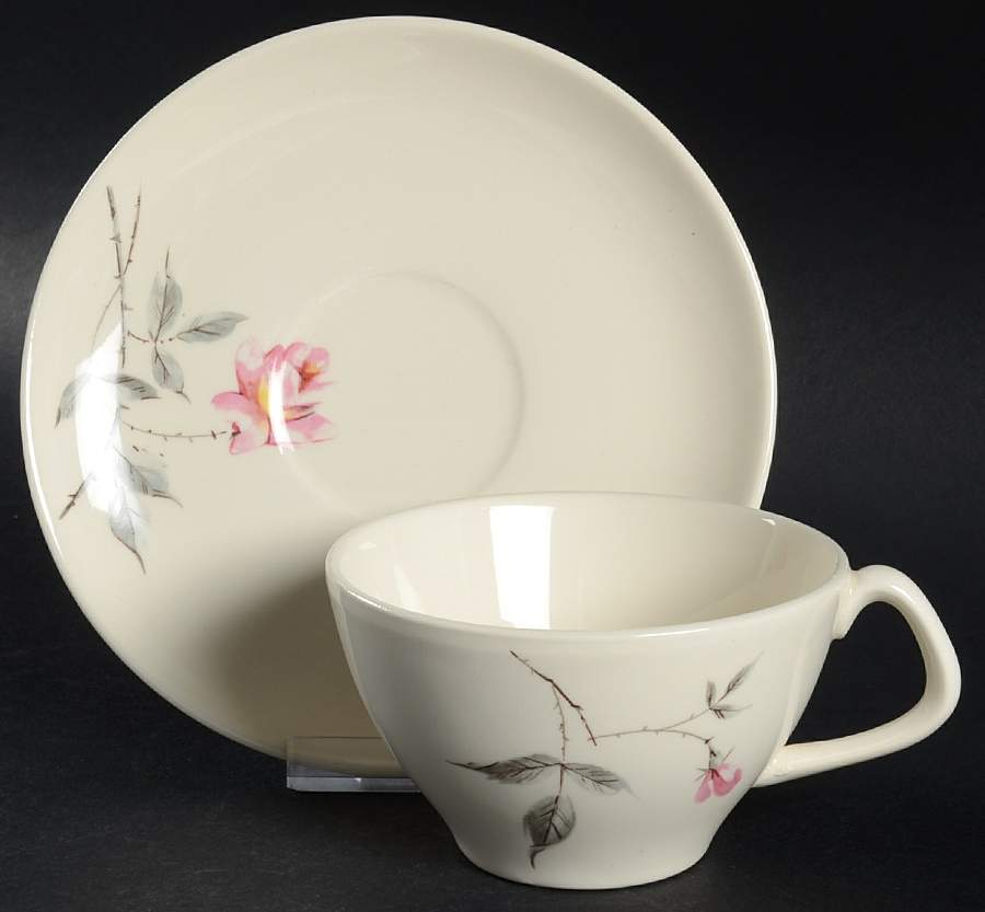 Rosette Flat Cup & Saucer Set by Universal-1