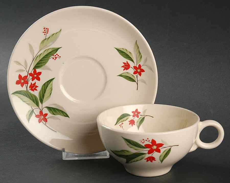Woodvine Flat Cup & Saucer Set by Universal-1