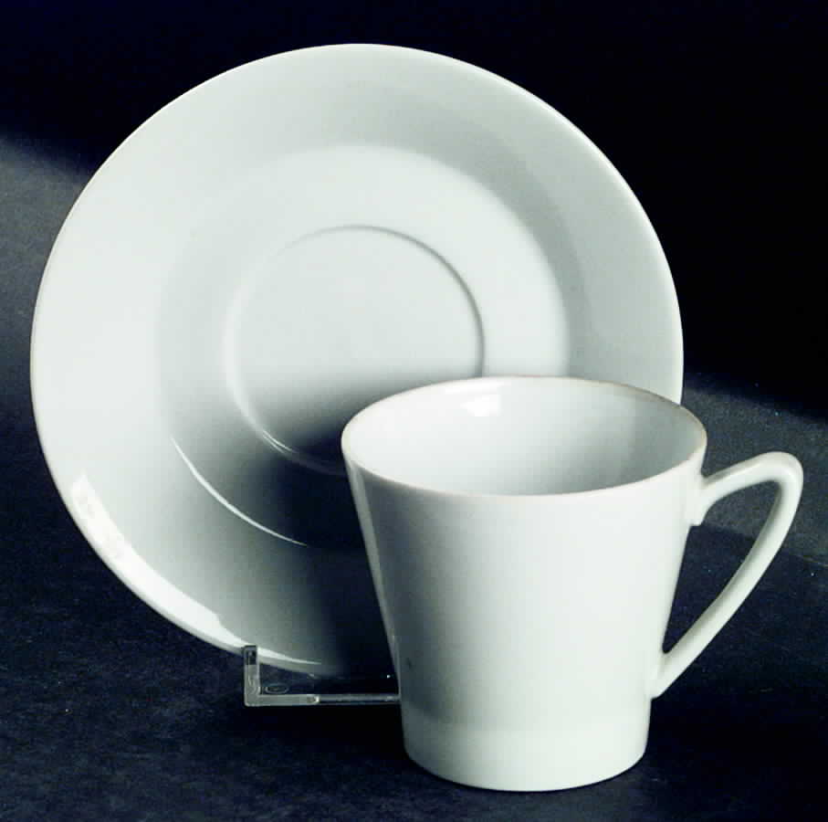 UPS1 Flat Cup & Saucer Set by Upsala Ekeby-1