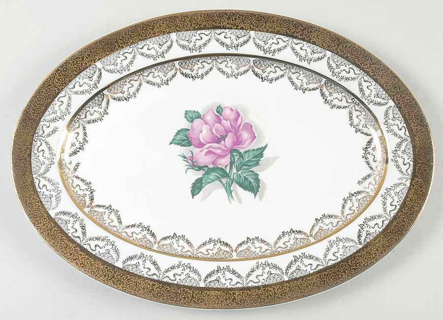 Princess Rose 13" Oval Serving Platter by USA-1