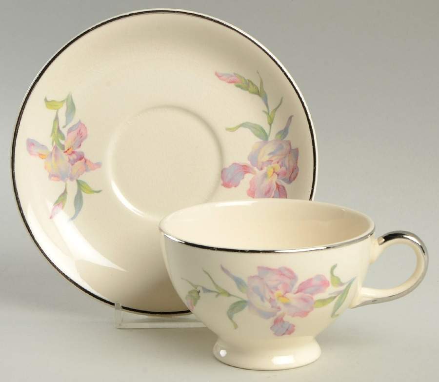 Iris Footed Cup & Saucer Set by Universal-1