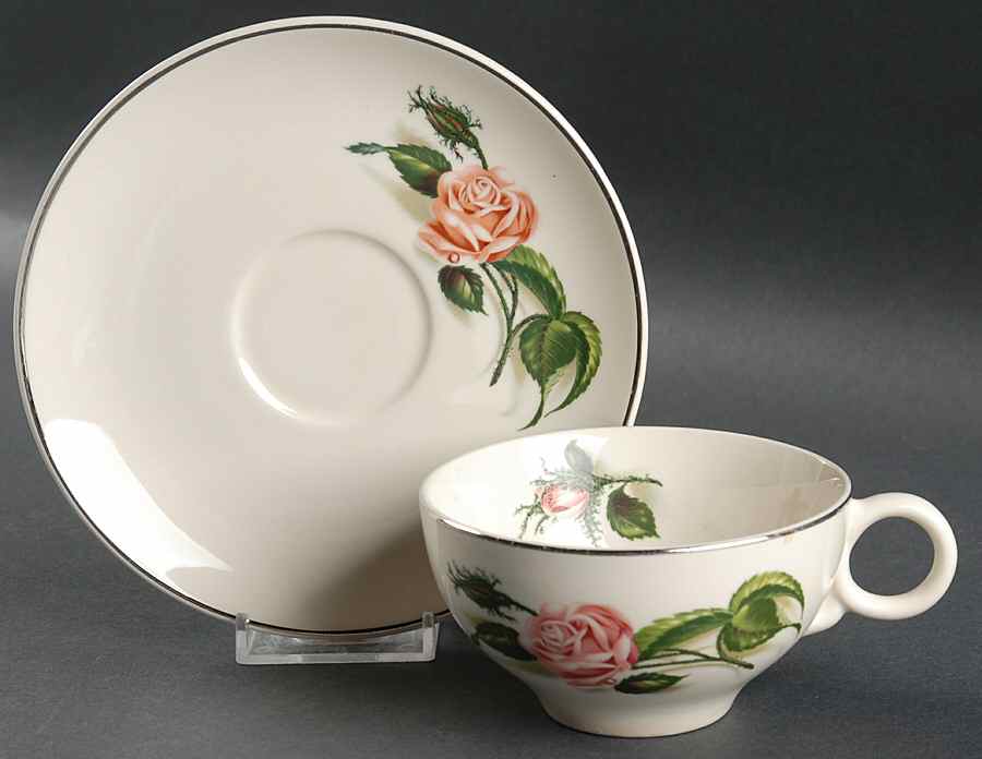 Moss Rose Flat Cup & Saucer Set by Universal-1
