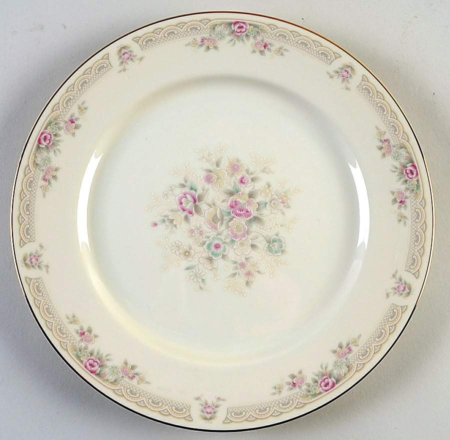 Gold Ivory Lace Dinner Plate by United Surgical Steel-1