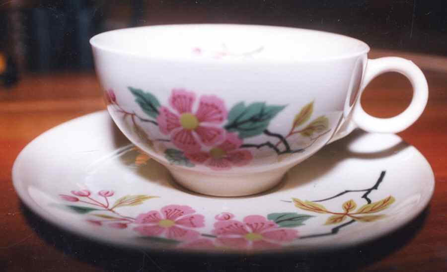Temple Flower Flat Cup & Saucer Set by Harmony House China-1