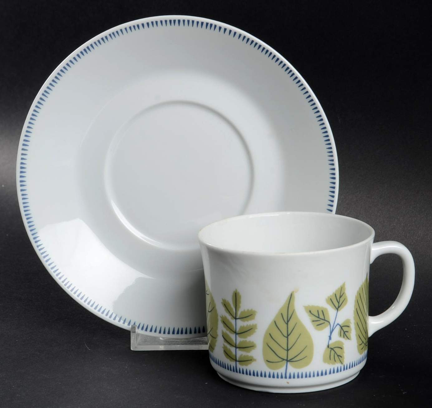 Sylvia Flat Cup & Saucer Set by Upsala Ekeby-1
