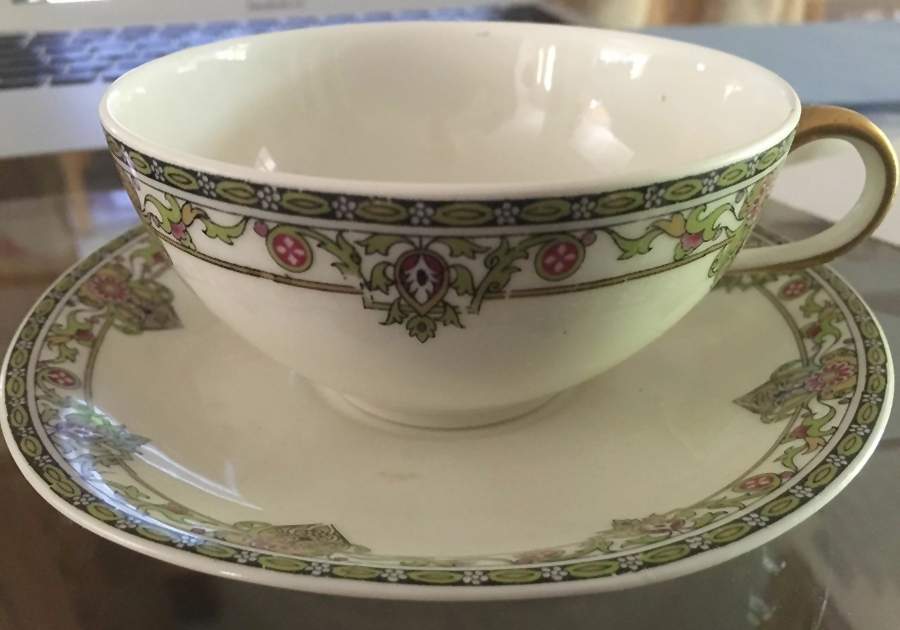 UNC71 Footed Cup & Saucer Set by Union Ceramique-1