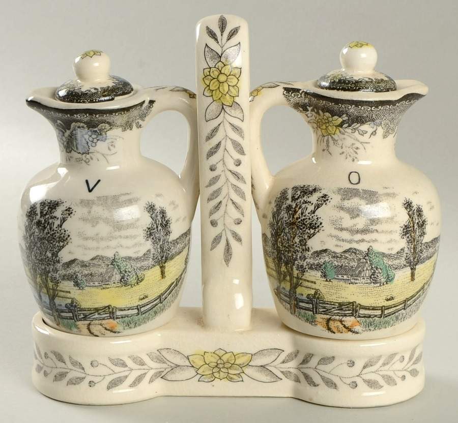 Spring Valley Vinegar and Oil Tray Set by Unknown Manufacturer-1