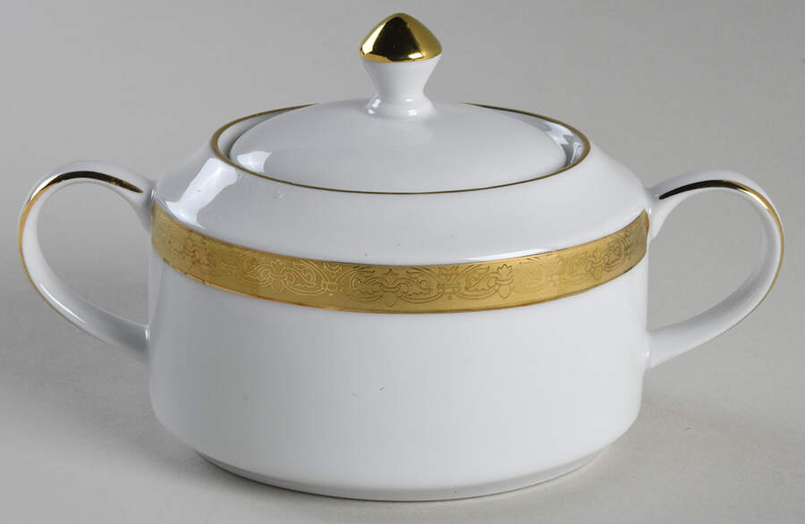 Timeless Treasures Gold Sugar Bowl & Lid by Sri Lanka-1