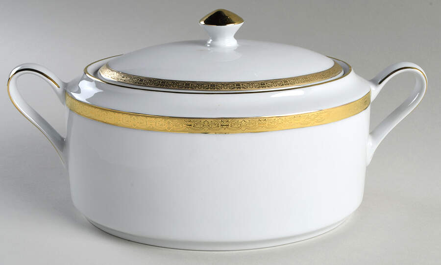 Timeless Treasures Gold Oval Covered Vegetable by Sri Lanka-1