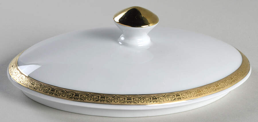 Timeless Treasures Gold Lid for Oval Vegetable by Sri Lanka-1