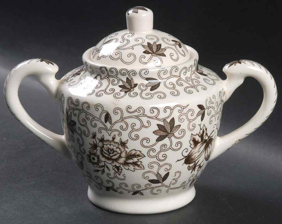 Dutch Garden Sugar Bowl & Lid by Japan-1