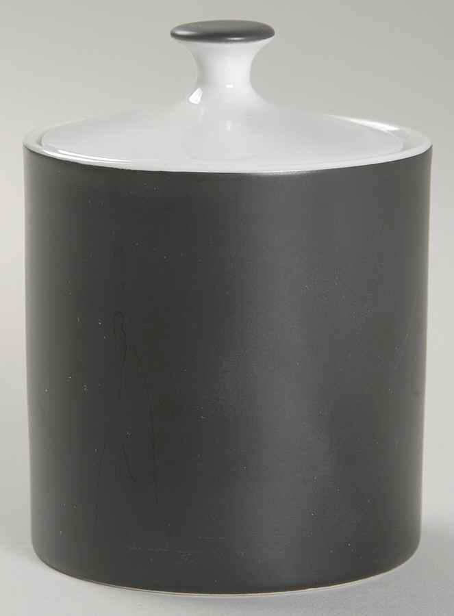 Contempo Frost Black Sugar Bowl & Lid by Otagiri-1