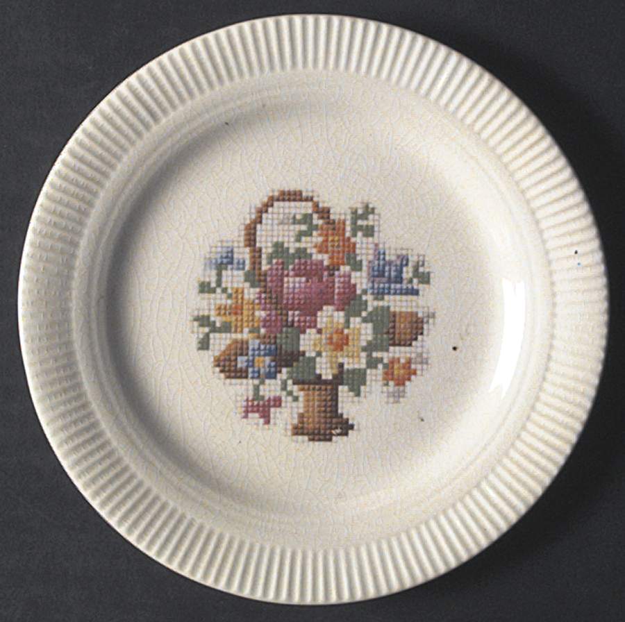Petit Point Rose Bread & Butter Plate by USA-1