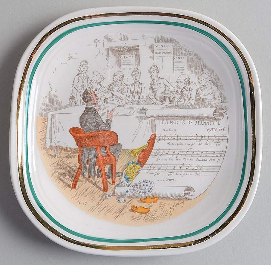 French Opera Reproductions Square Bread & Butter Plate by Ucagco-1