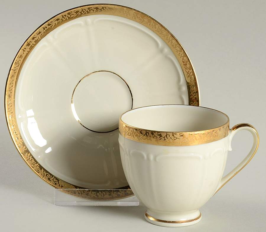 UPS3 Footed Demitasse Cup & Saucer Set by Upsala Ekeby-1