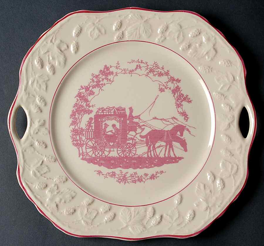 English Brambleberry Square Handled Cake Plate by Ostrow-1