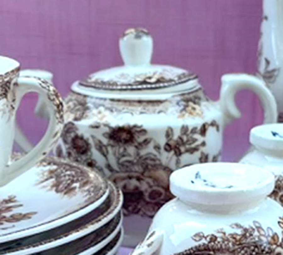 Gold Fruit Mini Sugar Bowl & Lid by Japan-1
