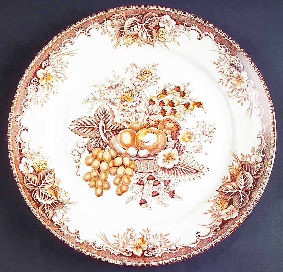 Gold Fruit Dinner Plate by Japan-1