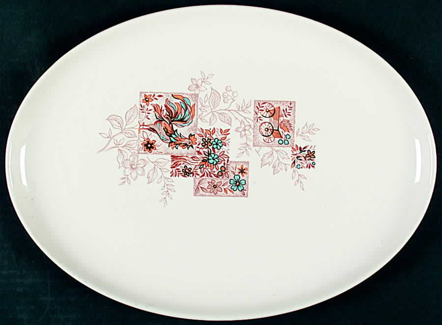 Homespun 13" Oval Serving Platter by Taylor, Smith & Taylor (Ts&T)-1