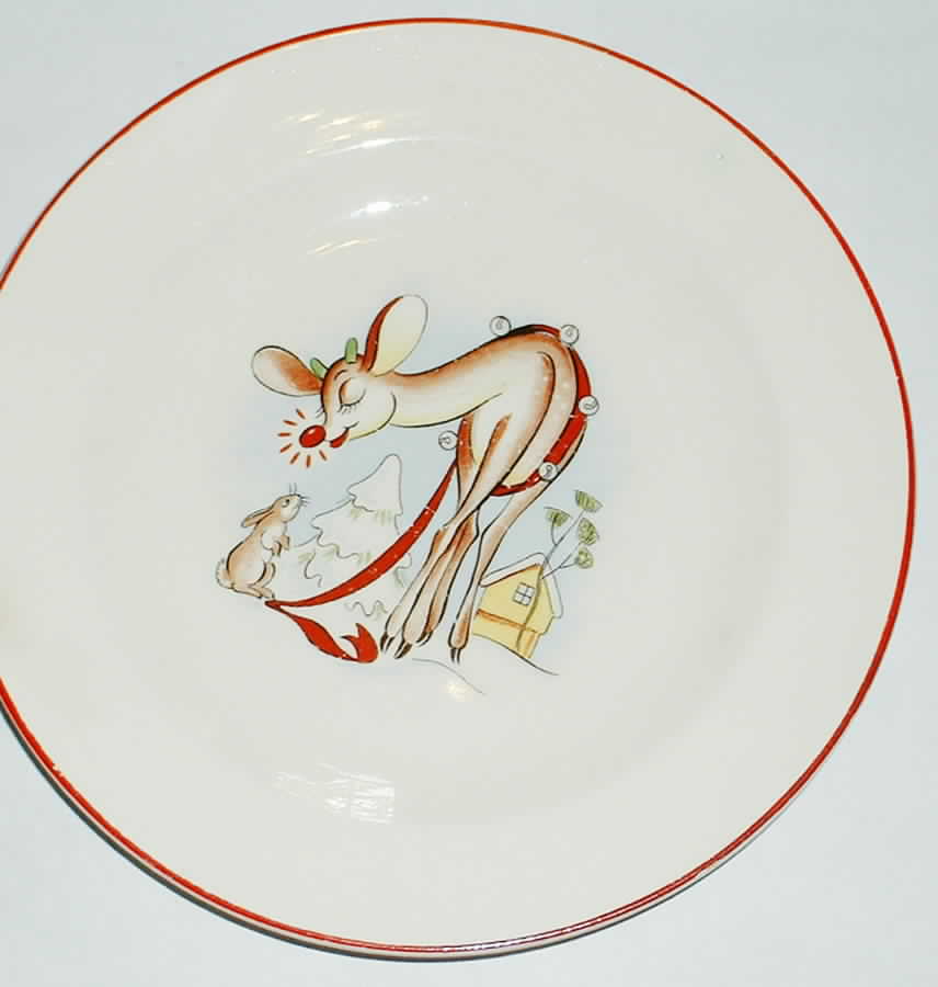 Rudolph The Red Nosed Reindeer Child's Plate by Unknown Manufacturer-1