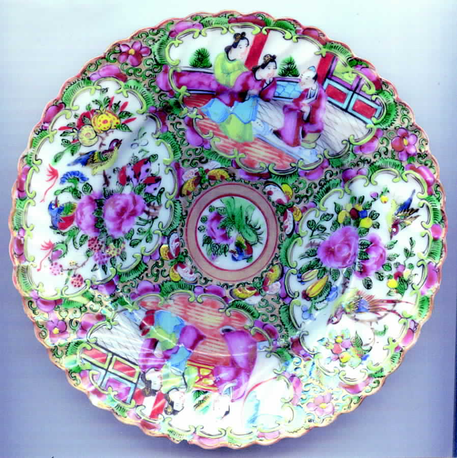 Rose Medallion (With People) Scalloped Salad Plate by China (Made in China)-1