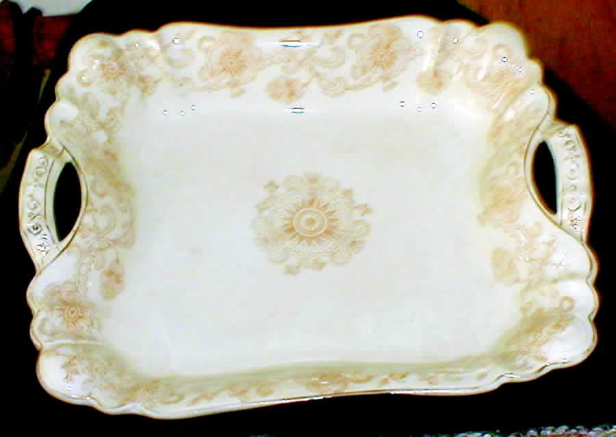 Cashmere Square Handled Cake Plate by Unknown Manufacturer-1