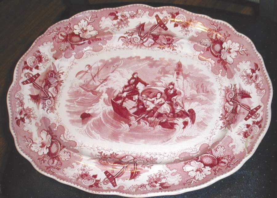 Sea, The 14" Oval Serving Platter by Adams China-1