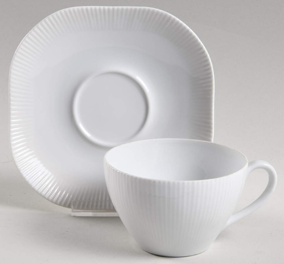 Stella Flat Cup & Saucer Set by Upsala Ekeby-1