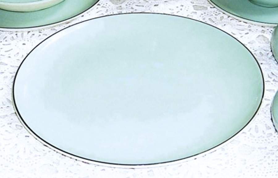 Turquoise Serenity 14" Oval Serving Platter by Universal-1
