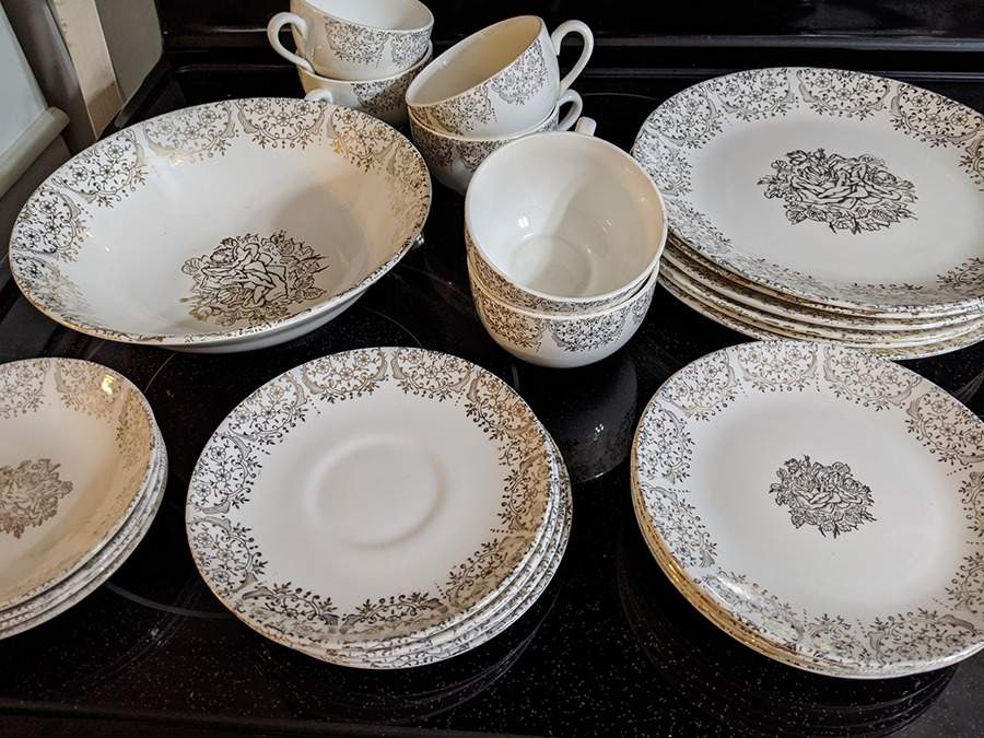 Golden Heirloom Flat Cup & Saucer Set by Salem-1